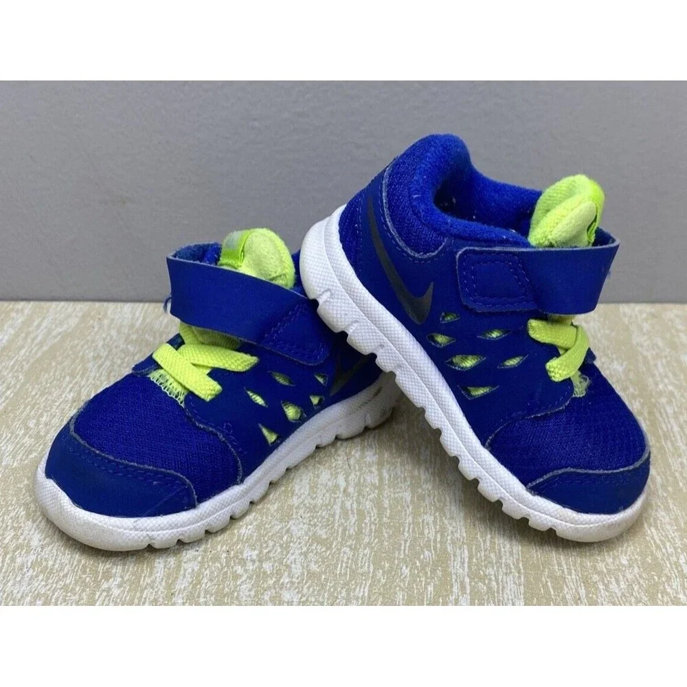 NIKE Flex 2013 Run Toddler Boys Sz 3C Athletic Shoes Royal Blue/Volt 579967-400